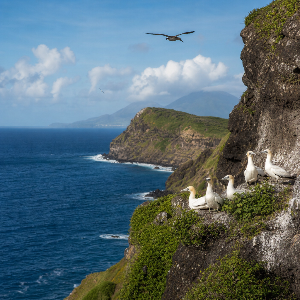 The Coastal Cliffs of Saint Kitts: Seabirds and Scenic Views